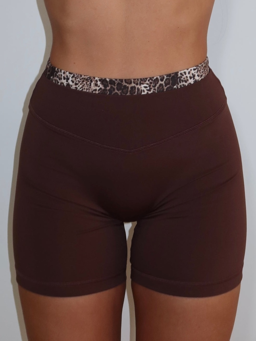 NEW Liaison the Label LAYERED SCULPT SHORT MOCHA BROWN & WILD SIDE Bike Gym. Sk3
